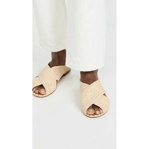 Carrie Forbes Arielle Sandals Naturel Beige Raffia Crossed Resort 39 $315